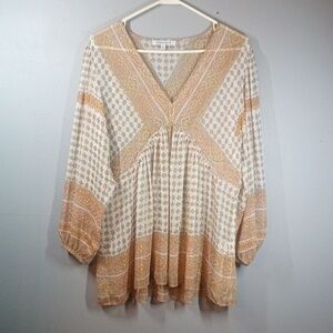 Rose & Olive Women's Boho V-Neck Women’s Top Size Medium